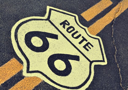 The mythical Route 66 sign in California, USA.