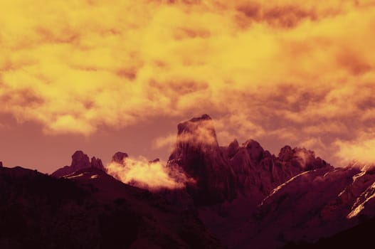 Naranjo de Bulnes (known as Picu Urriellu) in Picos de Europa National Park, Asturias, Spain