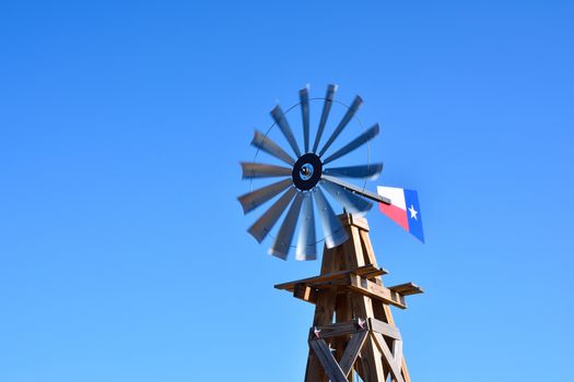 Windmill on an agricultural farm in Texas, USA.
