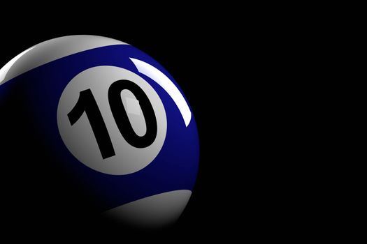 3D rendering of pool ball number 10.