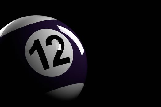 3D rendering of pool ball number 12.