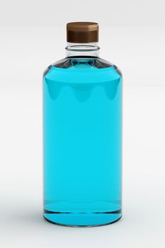 3D rendering of rubbing alcohol or ethanol isolated on white background.