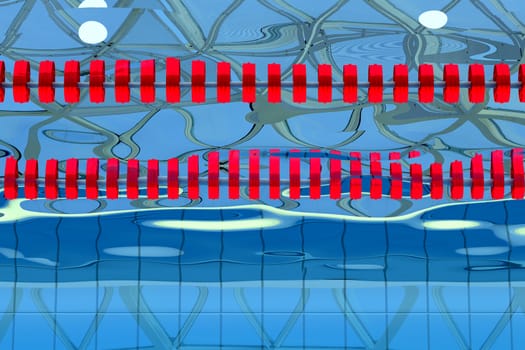 3D rendering of swimming pool lane under water.