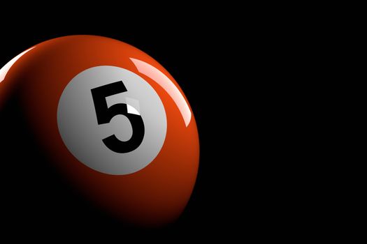 3D rendering of pool ball number 5.