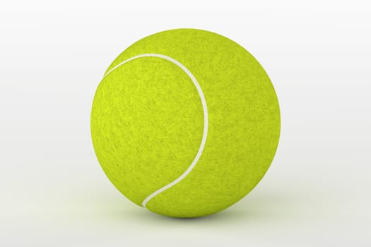 3D rendering of tennis ball isolated on white background.