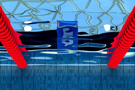 3D rendering of swimming pool finish under water.