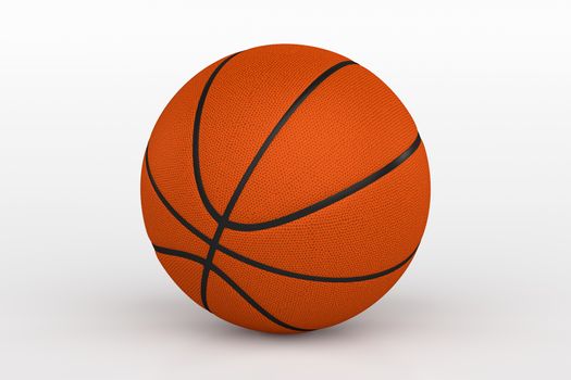 3D rendering of basketball ball isolated on white background.