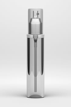 3D rendering of blank template of perfume bottle packaging isolated on white background.