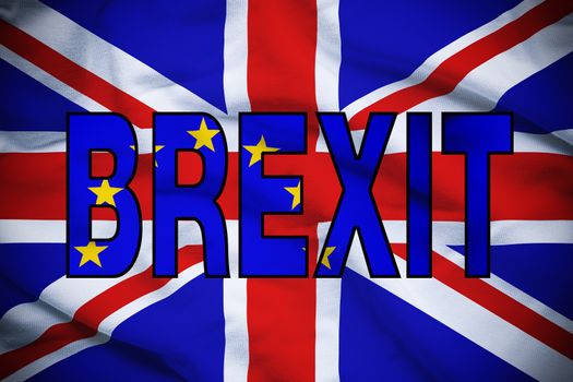 UK and EU flags conveying Brexit voting concept.