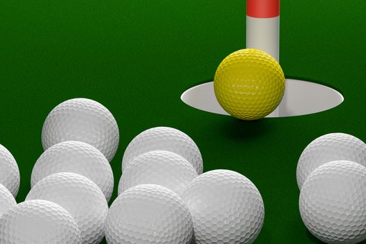3D rendering of leadership concept abstract background.