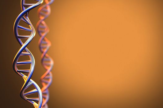 3D rendering of DNA structure of human background.