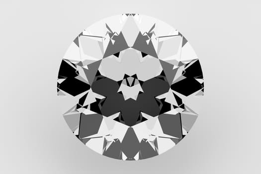 3D rendering of diamond isolated on white background.