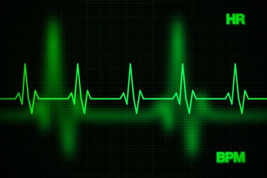 Background of heart rate graph on monitor.