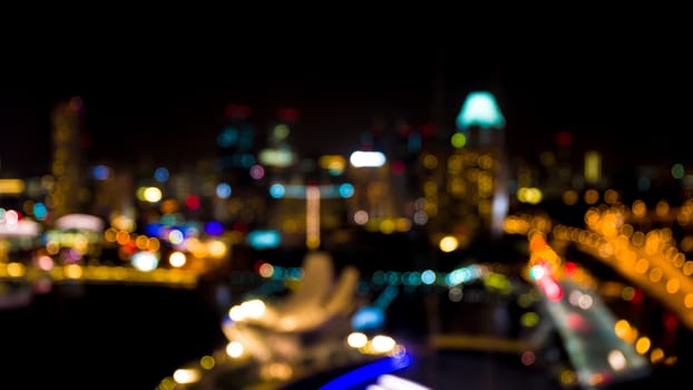 Background of colorful bokeh of cityscape at night.