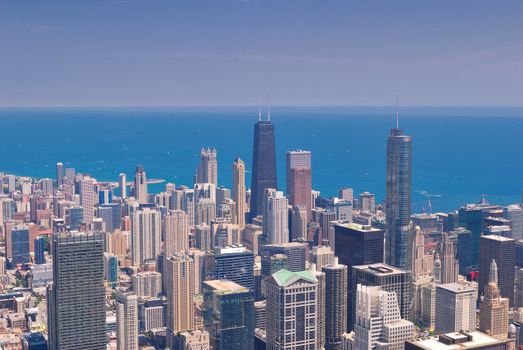 Chicago Skyline from above from Skydeck Tower.