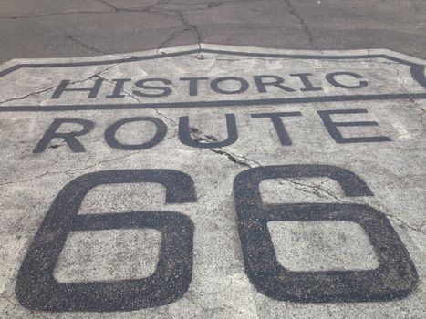 Historic U.S. old Route 66 sign.