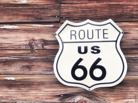 Historic U.S. old Route 66 sign.