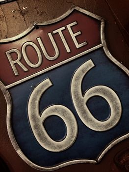 Historic U.S. old Route 66 sign.