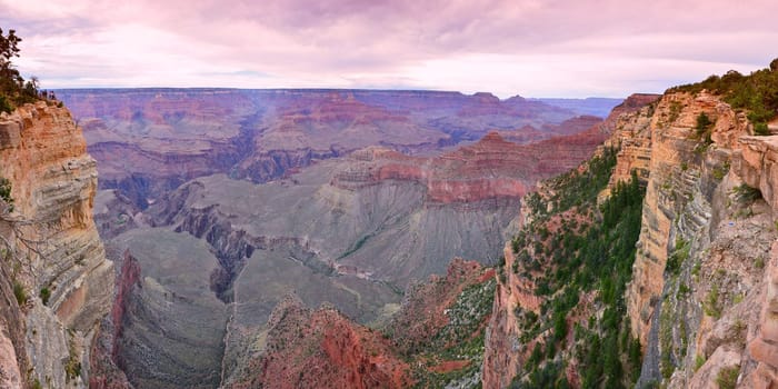 South Rim Grand Canyon before sunset, Arizona, US.