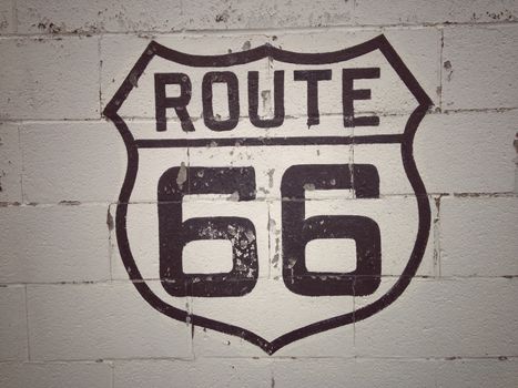 Historic U.S. old Route 66 sign.