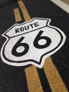 Historic U.S. old Route 66 sign.