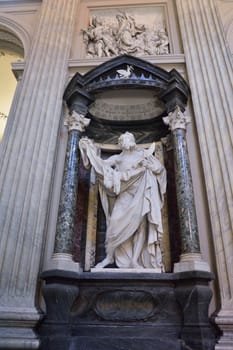 The statue of St. Bartholomew by Le Gros in the Archbasilica St.John Lateran, San Giovanni in Laterano, in Rome