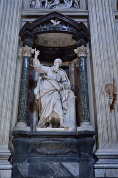 The statue of St. Thomas by Le Gros in the Archbasilica St.John Lateran, San Giovanni in Laterano, in Rome.