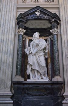 A marble statue disciple of Jesus the Apostle of St. James the Lesser by de Rossi in Basilica di San Giovanni in Laterano in Rome.