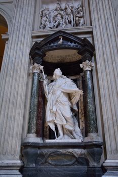 A marble statue disciple of Jesus the Apostle of St. James the Greater by Rusconi in Basilica di San Giovanni in Laterano in Rome