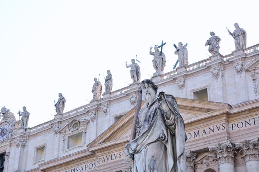 Statue of St. Paul in St. Peter's Square in the Vatican.