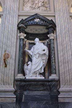 The statue of St. John by Rusconi in the Archbasilica St.John Lateran, San Giovanni in Laterano, in Rome