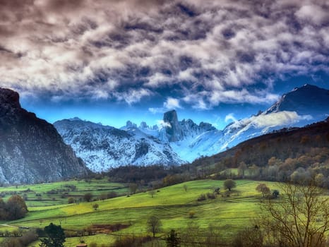 Naranjo de Bulnes (known as Picu Urriellu) in Picos de Europa National Park, Asturias, Spain