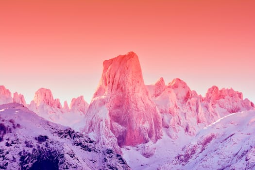 Naranjo de Bulnes at dawn in Picos de Europa National Park, Asturias, Spain