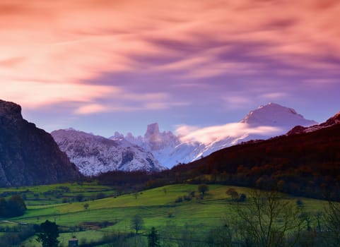 Naranjo de Bulnes (known as Picu Urriellu) in Picos de Europa National Park, Asturias, Spain