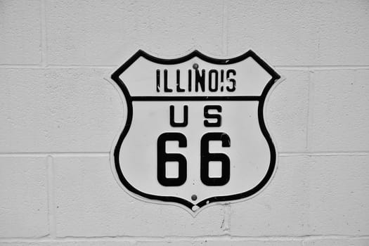 Historic U.S. old Route 66 sign in Illinois.