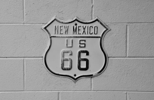 Historic U.S. old Route 66 sign in New Mexico.