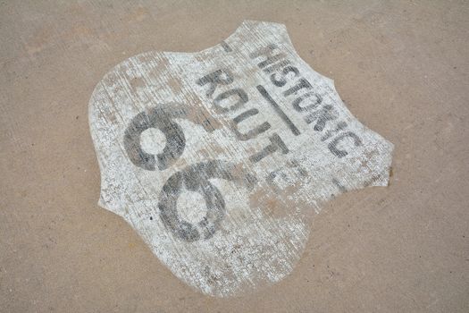 Historic U.S. old Route 66 sign.
