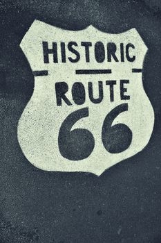 Historic U.S. old Route 66 sign.