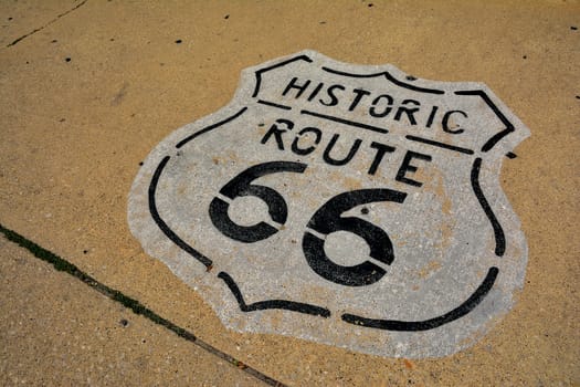The mythical Route 66 sign in Illinois, USA.