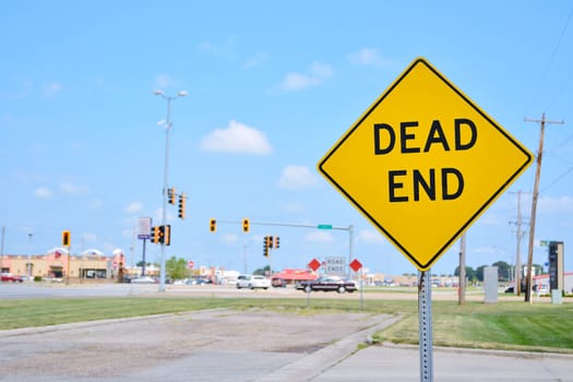 Dead End sign on the street.