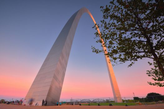 ST. LOUIS, MO, USA - JULY 17, 2017: Gateway arch is tallest arch in the world in Saint Louis, Missouri.