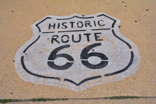 The mythical Route 66 sign in Illinois, USA.