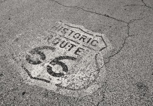 The mythical Route 66 sign in Texas, USA.
