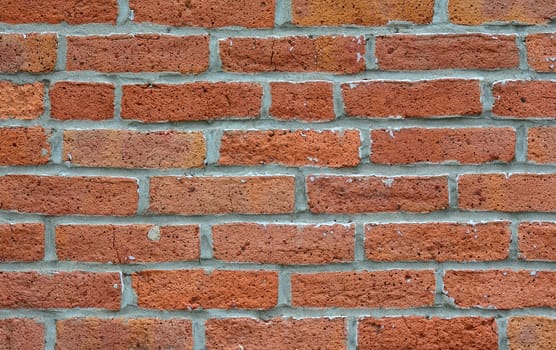 Old red brick wall texture background