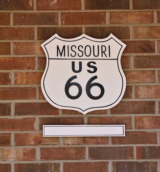 Historic U.S. old Route 66 sign in Missouri.