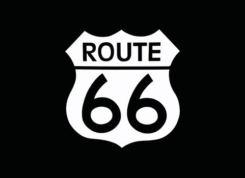 Travel USA sign of Route 66 label. American road icon.