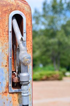 Old rusty american gas pump on route 66