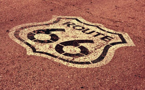 The mythical Route 66 sign in Missouri, USA.