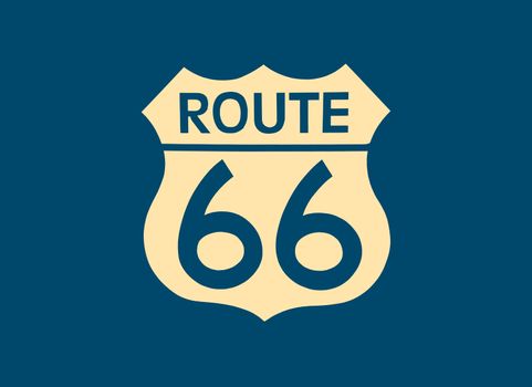 Travel USA sign of Route 66 label. American road icon.