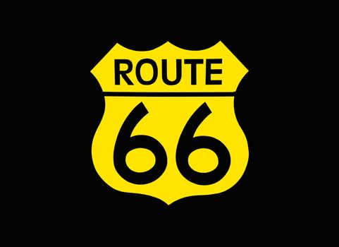 Travel USA sign of Route 66 label. American road icon.